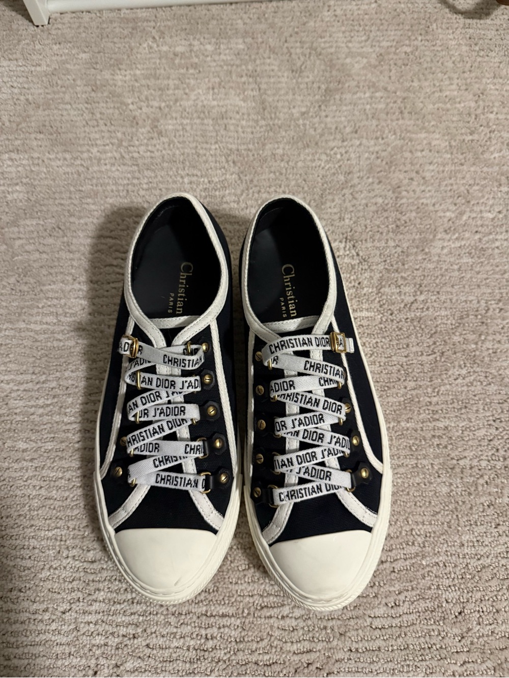 Dior Black and White J'Adior Ribbon Low-Top Sneakers